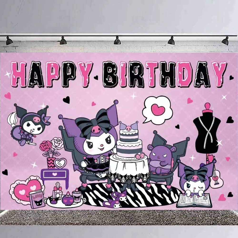 Kuromi Birthday Party Backdrop